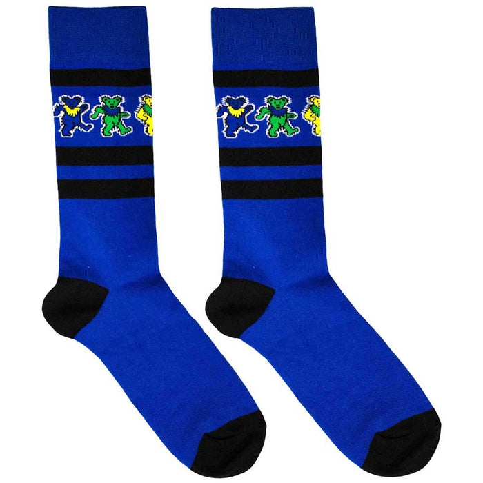 Grateful Dead Unisex Ankle Socks: Dancing Bears Stripe (Blue) (UK Size 6 - 11)