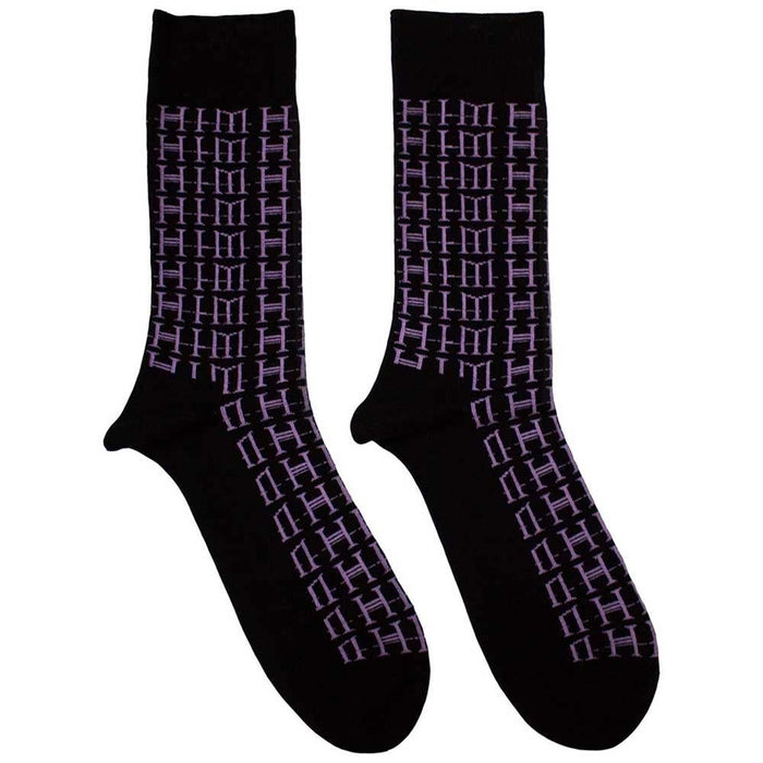HIM Unisex Ankle Socks: Logo Repeat (Black) (UK Size 7 - 11)