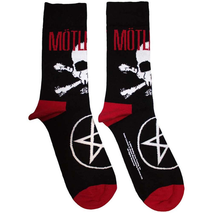 Motley Crue Unisex Ankle Socks: Skull & Crossbones (Black) (UK Size 7 - 11)