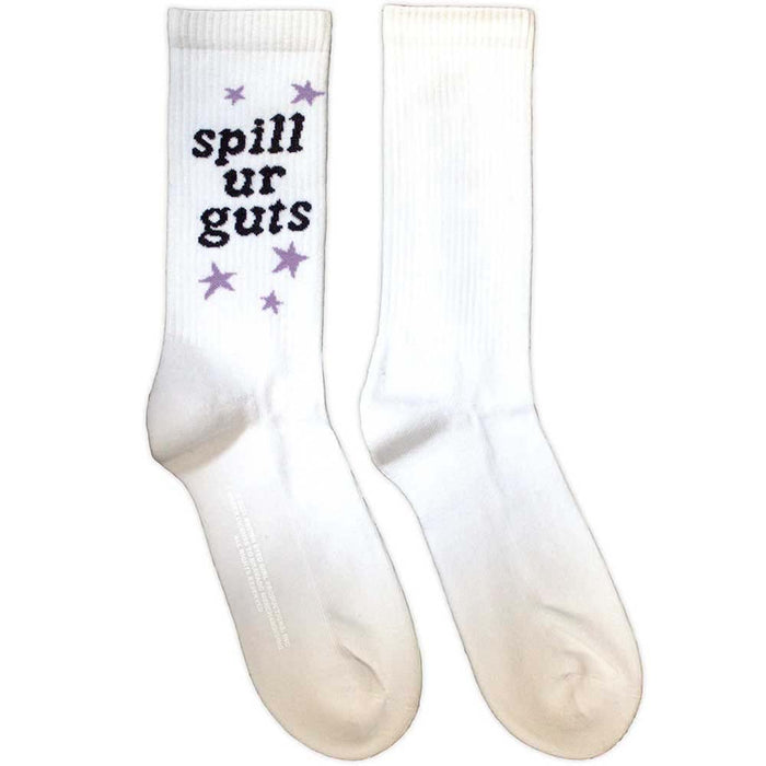 Olivia Rodrigo Unisex Terry Socks: Spill Your Guts (White) (UK Size 7 - 11)