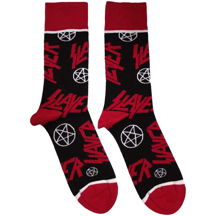 Slayer Unisex Ankle Socks: Logos and Pentegrams (Black) (UK Size 7 - 11)