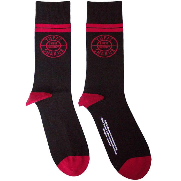 Tupac Unisex Ankle Socks: Circle Logo (Black) (UK Size 7 - 11)