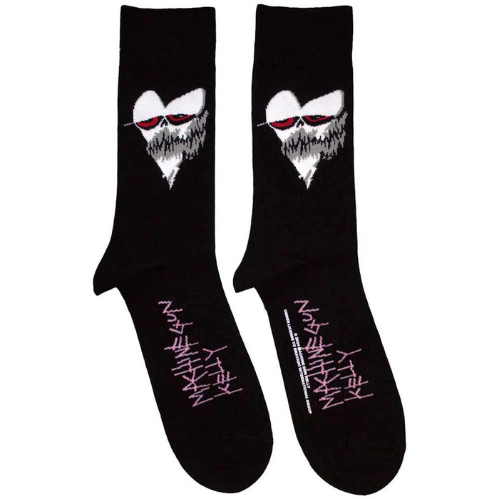 Machine Gun Kelly Unisex Ankle Socks: Heart Face (Black) (UK Size 7 - 11)