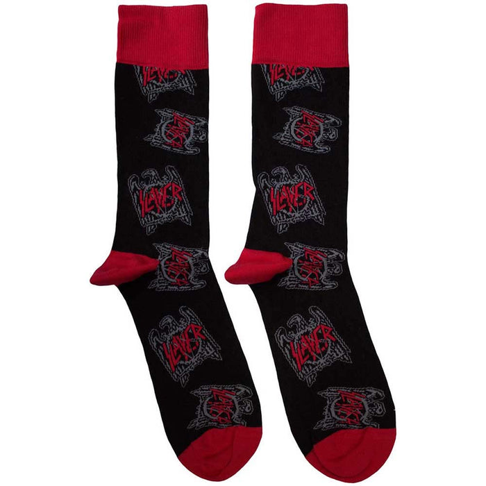 Slayer Unisex Ankle Socks: Eagle Crest Pattern (Black) (UK Size 7 - 11)