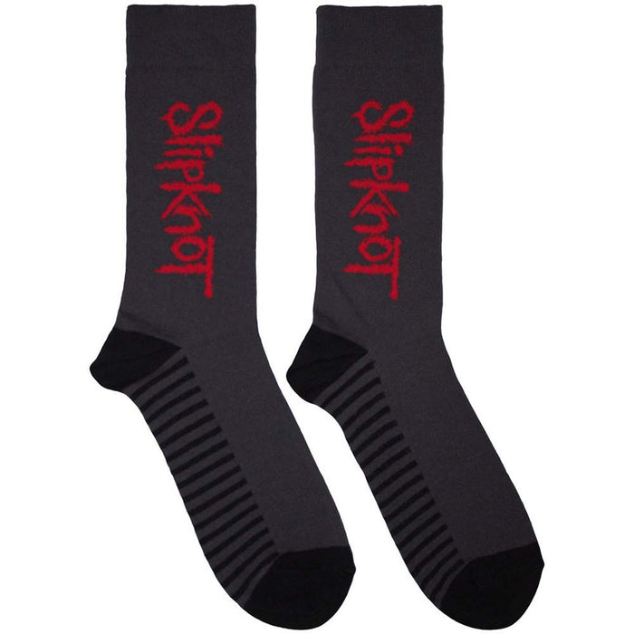Slipknot Unisex Ankle Socks: Logo Vertical (Grey) (UK Size 6 - 11)