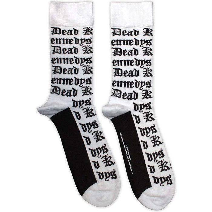 Dead Kennedys Unisex Ankle Socks: Gothic Logo Pattern (White) (UK Size 7 - 11)