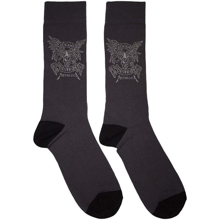 Metallica Unisex Ankle Socks: Seek & Destroy (Charcoal Grey) (UK Size 6 - 11)