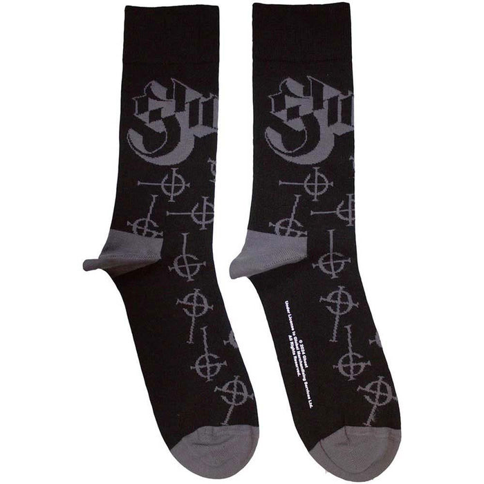 Ghost Unisex Ankle Socks: Symbol Pattern (Black) (UK Size 4 - 7)