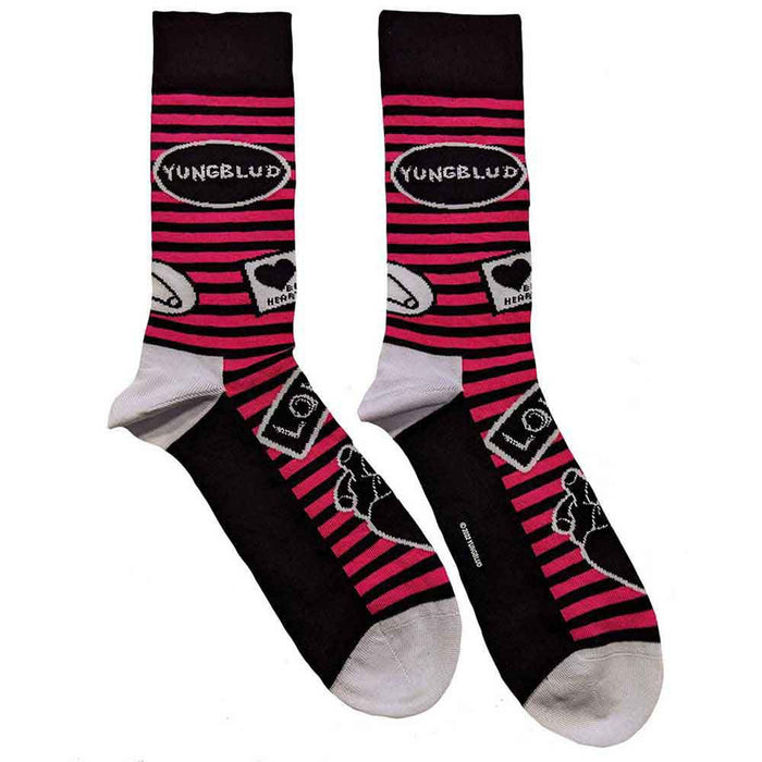 Yungblud Unisex Ankle Socks: Symbols (Black) (UK Size 4 - 7)