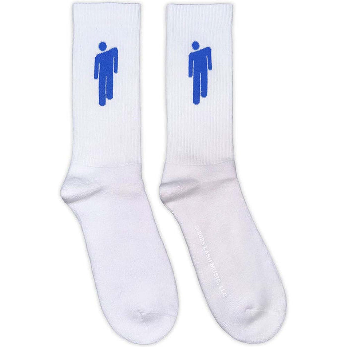 Billie Eilish Unisex Terry Socks: Blue Blohsh (White) (UK Size 7 - 11)