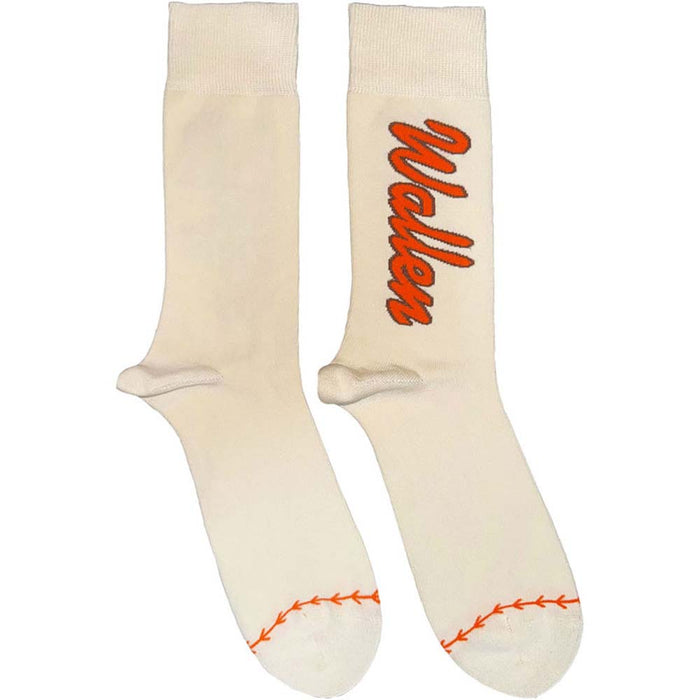Morgan Wallen Unisex Ankle Socks: Orange Logo Baseball (Natural) (UK Size 7 - 11)