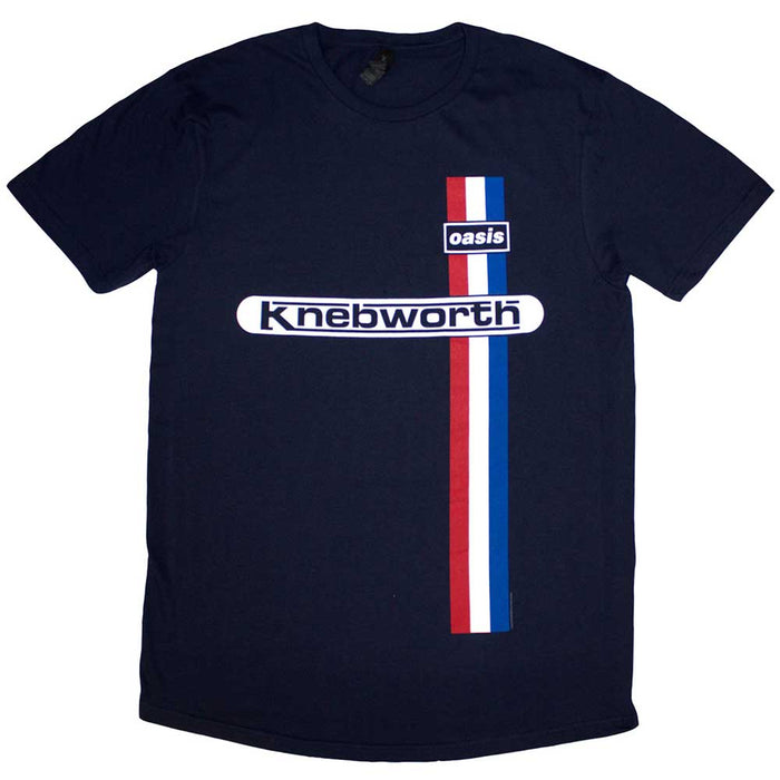 Oasis Knebworth Vertical Stripe Navy Blue X-Large T-Shirt