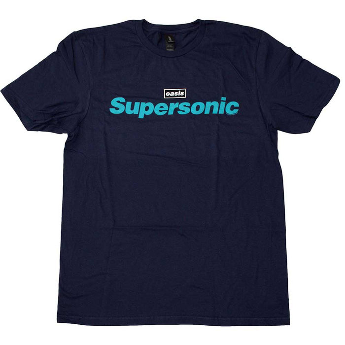Oasis Supersonic Title Colour Navy Blue Large T-Shirt