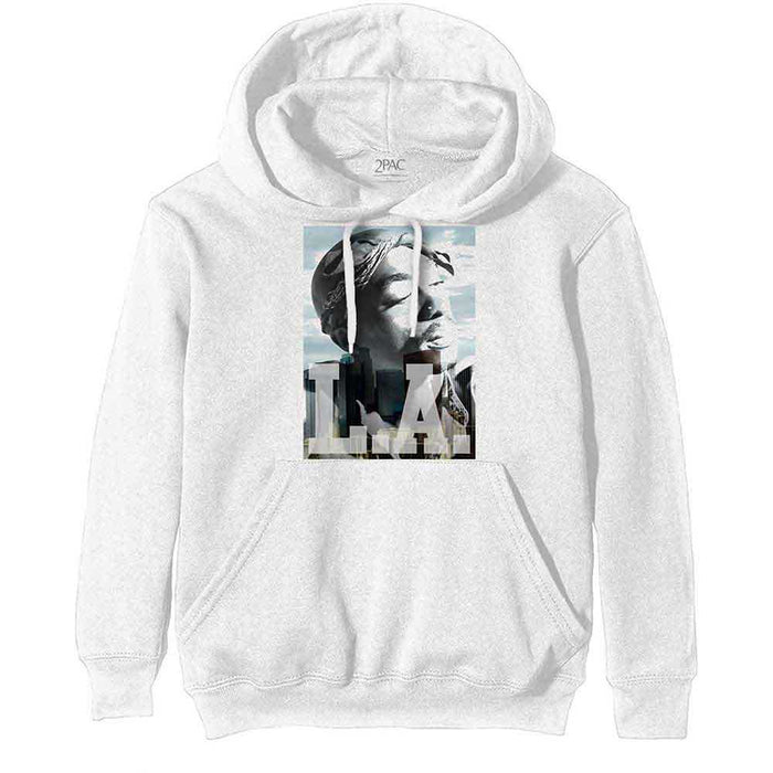 Tupac LA Skyline White Large Hoodie