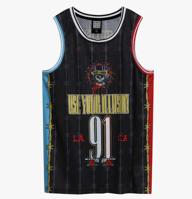 Guns N Roses Dust N Bones Charcoal Basketball Vest Large T-Shirt