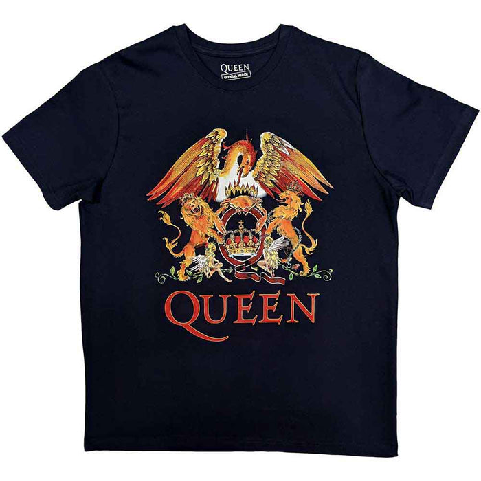 Queen Classic Crest Navy Blue Small T-Shirt