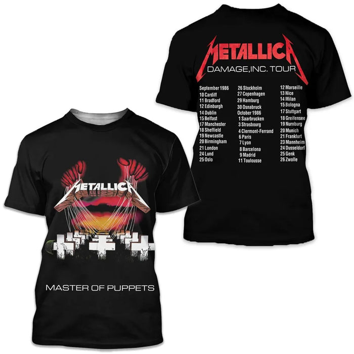 Metallica Master of Puppets European Tour '86 Black X-Large T-Shirt