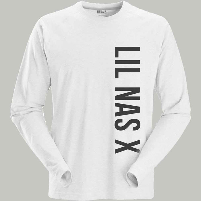 Lil Nas X Vertical Text White Large Long Sleeve T-Shirt
