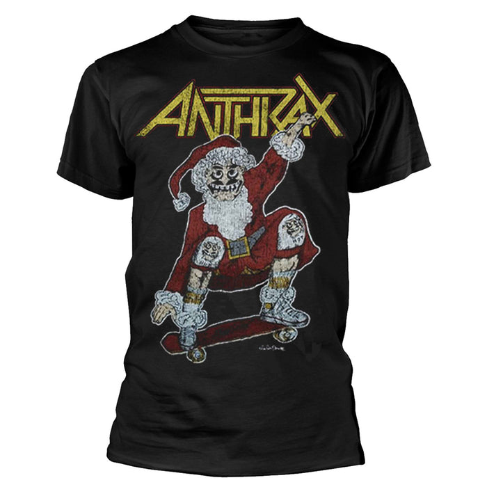 Anthrax Vintage Christmas Black Medium T-Shirt