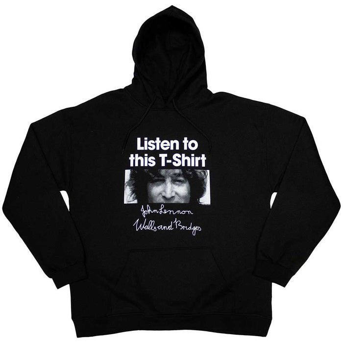 John Lennon Listen To This Black Large Hoodie