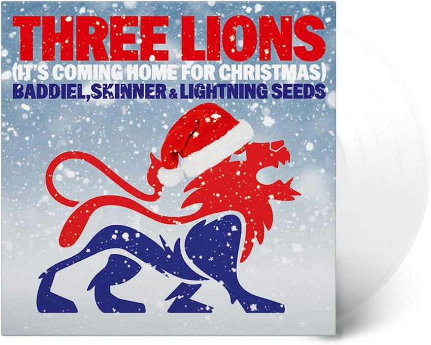 Baddiel, Skinner & Lightning Seeds Three Lions (It's Coming Home For Christmas) 7" Vinyl Single White Colour 2022