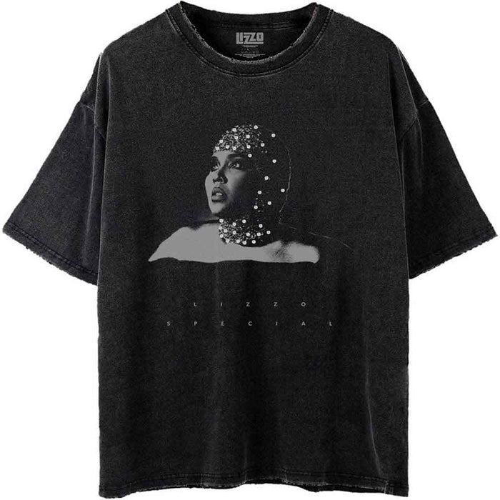 Lizzo Special Black & White Photo Wash Black X-Large T-Shirt