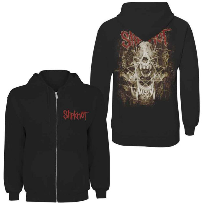 Slipknot Skull Teeth Black Large Zipped Hoodie