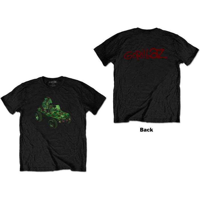 Gorillaz Group Green Geep Black X-Large T-Shirt