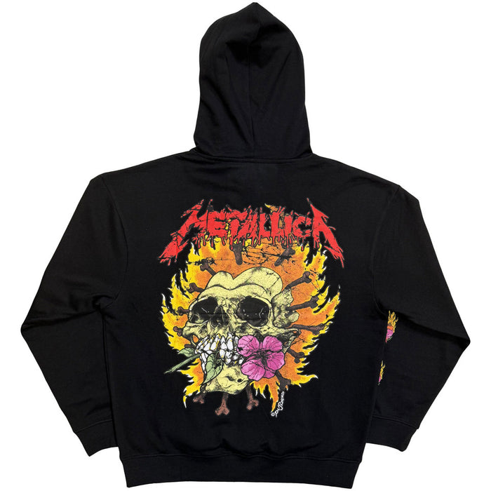 Metallica Flower Skull Black Large Hoodie