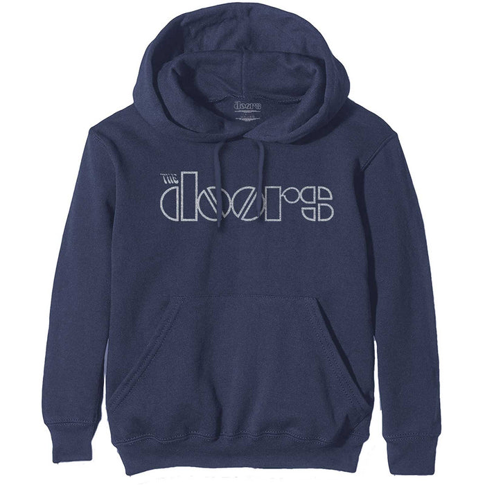 The Doors Logo Navy Blue Small Unisex Hoodie