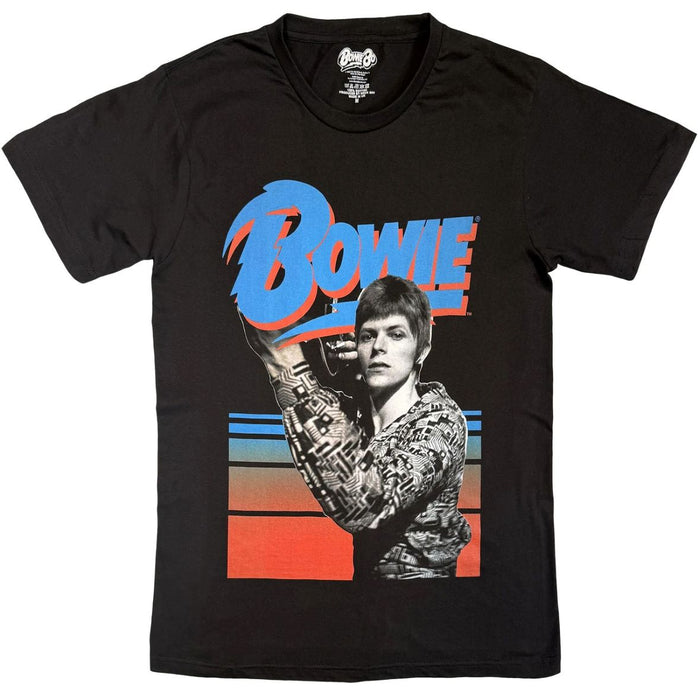 David Bowie Retro Bowie Black Large T-Shirt