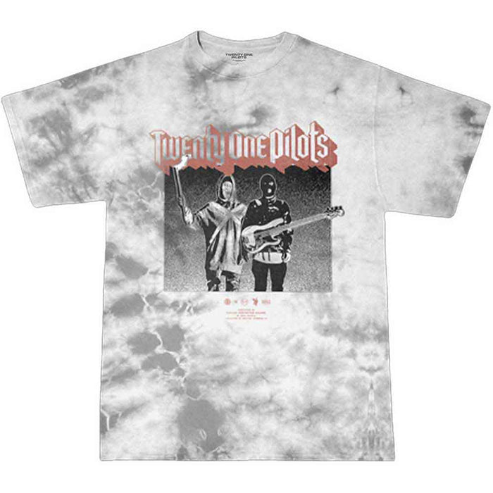 Twenty One Pilots Torchbearers White Dip-Dye Wash Small Unisex T-Shirt