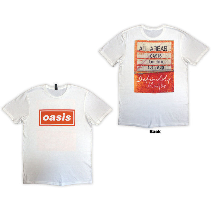 Oasis Definitely Maybe AAA Pass White X-Large T-Shirt