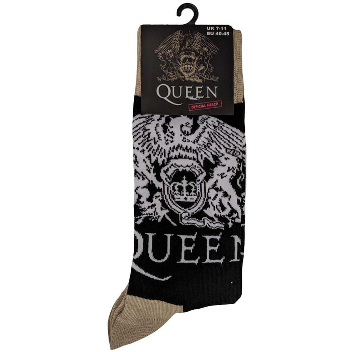 Queen Unisex Ankle Socks: Crest & Logo (Uk Size 7 - 11)