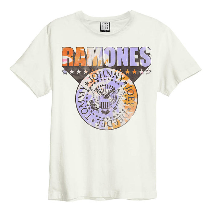 Ramones Tie Dye Shield Amplified Vintage White XL Unisex T-Shirt