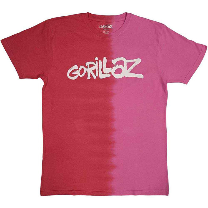 Gorillaz Two-Tone Brush Logo Red and Pink Medium T-Shirt