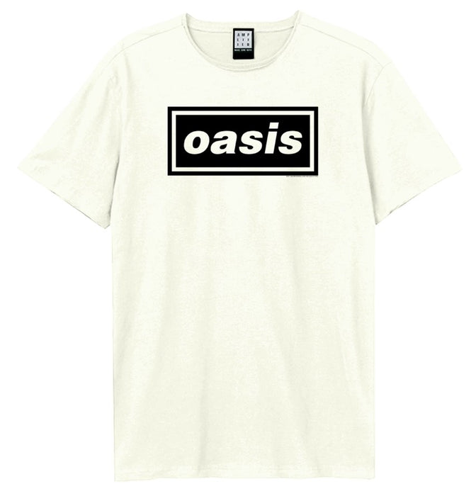 Oasis Logo Amplified Vintage White Large Unisex T-Shirt