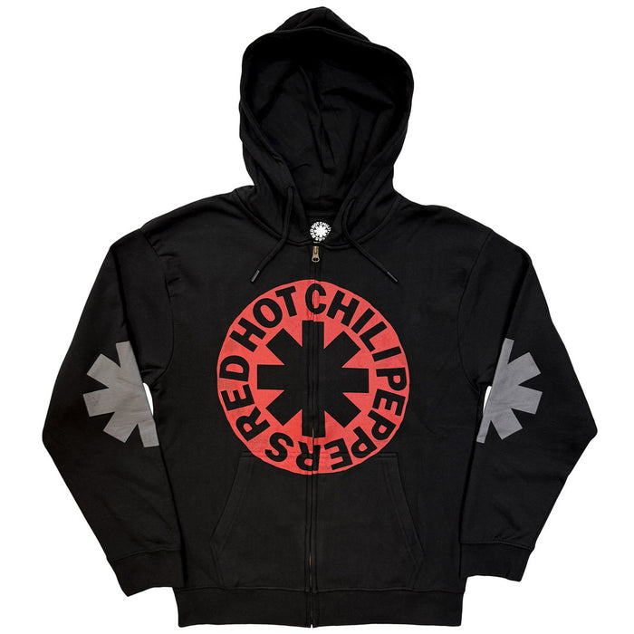 Red Hot Chili Peppers Asterisk Circle Black XL Zipped Hoodie