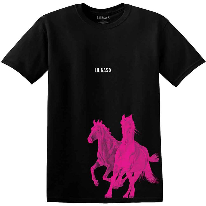 Lil Nas X Pink Horses Black Large T-Shirt