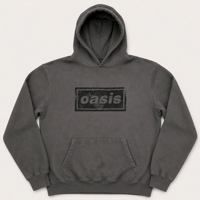 Oasis Lino Logo Charcoal Grey X-Large Hoodie