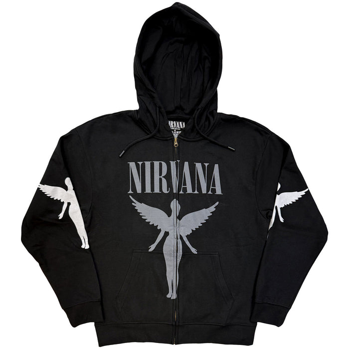 Nirvana In Utero Charcoal Grey Small Zipped Hoodie