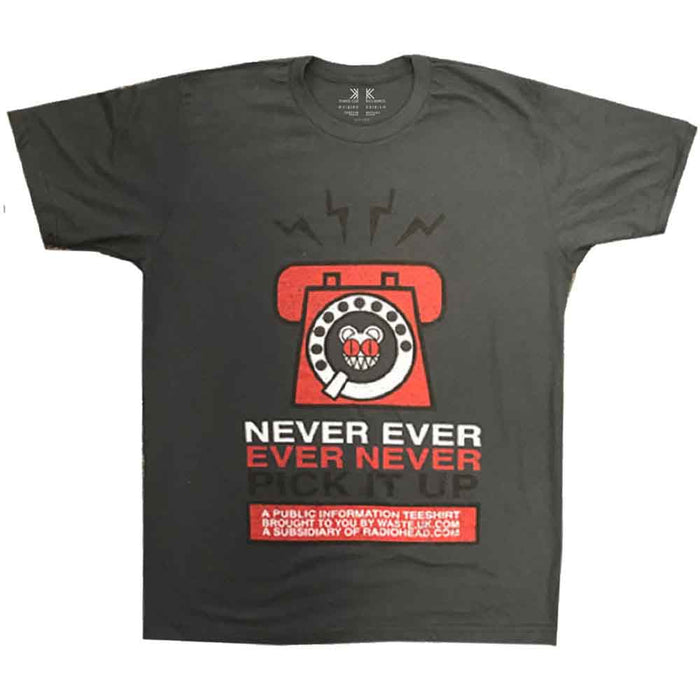 Radiohead Never Pick It Up Charcoal Grey Small T-Shirt