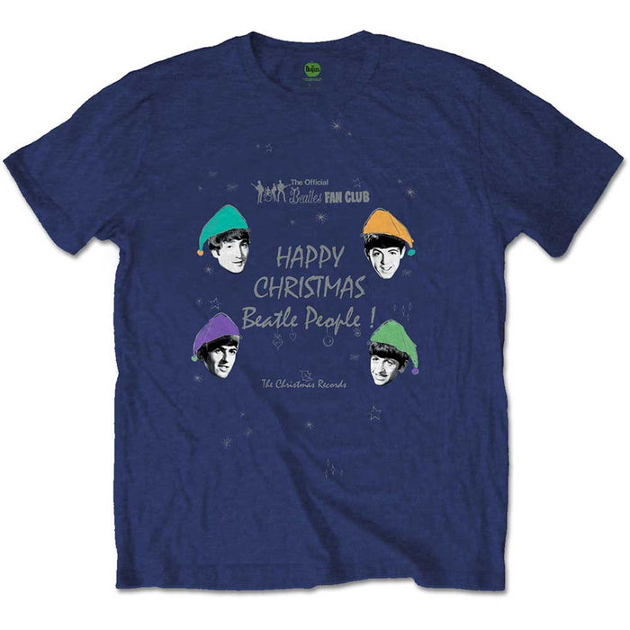 The Beatles Happy Christmas Navy Blue Small T-Shirt