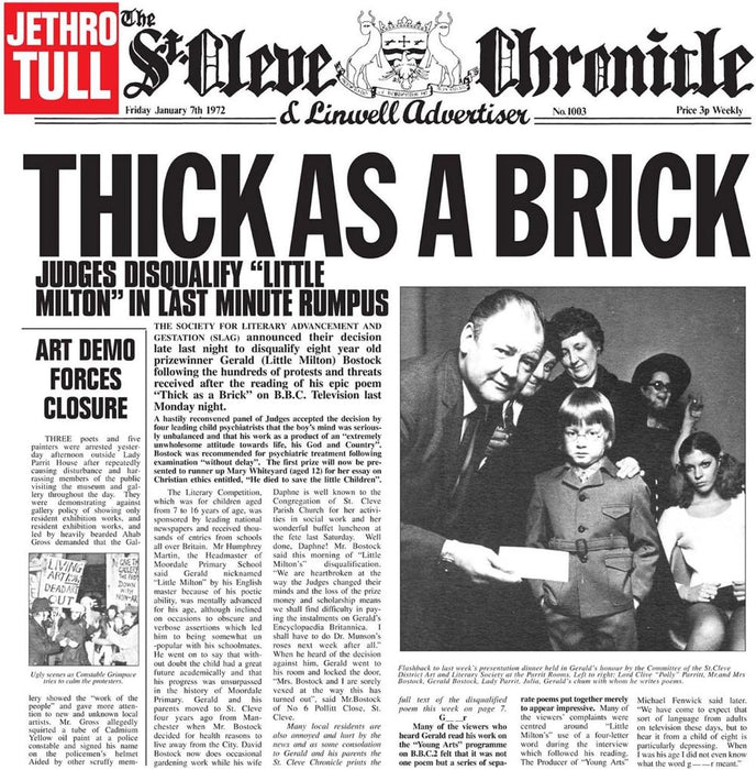 Jethro Tull Thick As A Brick Vinyl LP 2014