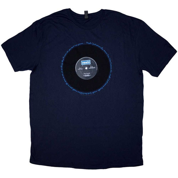 Oasis Live Forever Single Denim Blue Small T-Shirt