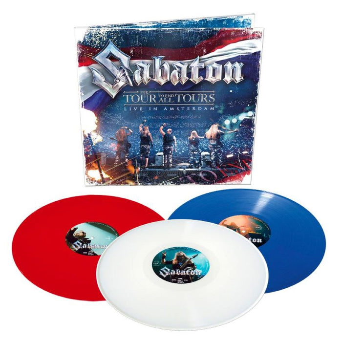 Sabaton The Tour To End All Tours - Live in Amsterdam Vinyl LP Solid Red, White & Blue Colour 2024