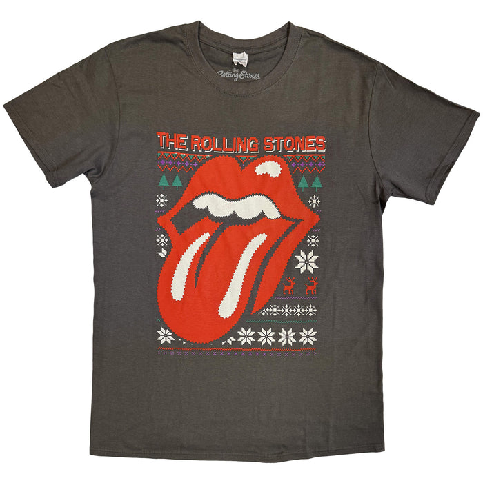 The Rolling Stones Cosmic Christmas Charcoal Grey Large T-Shirt