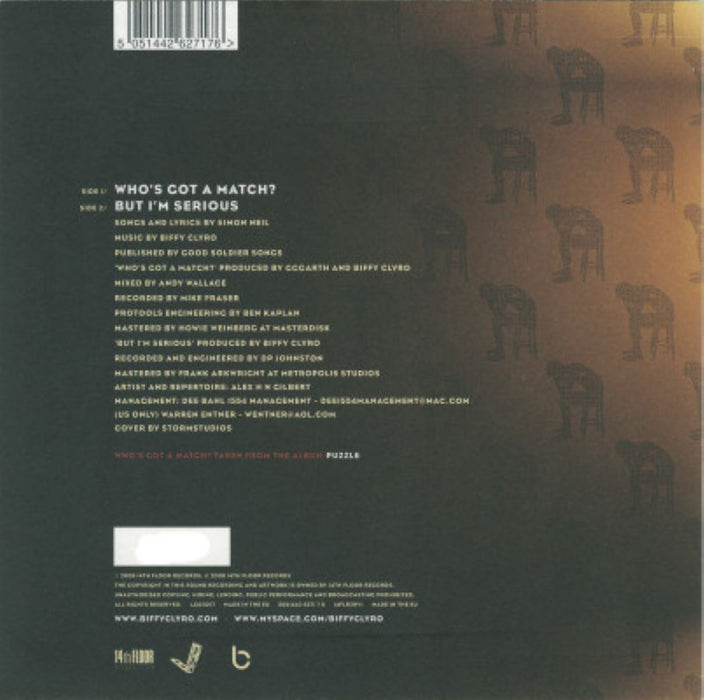 Biffy Clyro Who's Got A Match/But Im Serious 7" Vinyl Single Red Colour & Numbered 2008