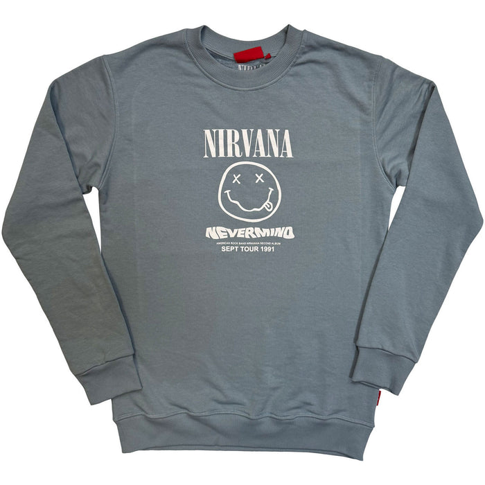 Nirvana Nevermind Tour 1991 Blue Large Sweatshirt