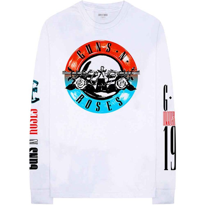Guns N Roses Motocross Logo White XX-Large Long Sleeved T-Shirt